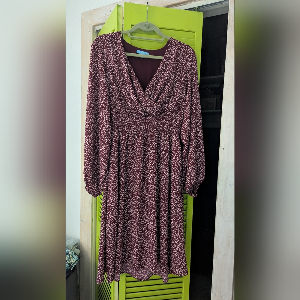 Elegant Brown Long Sleeve Dress